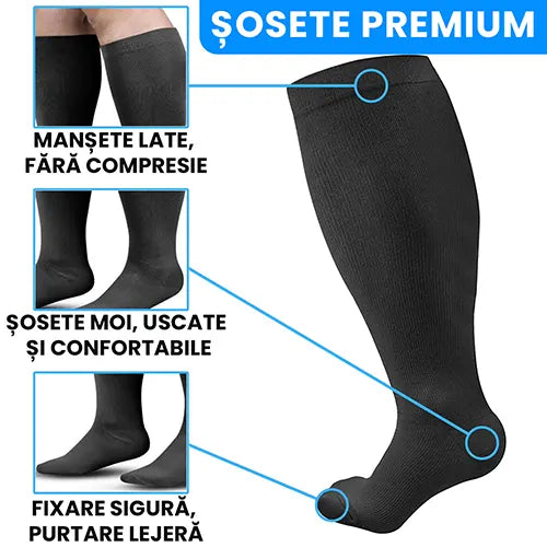 Sosete diabetice premium - pentru picioare umflate și sensibile